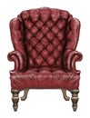 Red wing-back chair