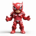 Red Winged Action Figure: A Superhero In Comic Art Style