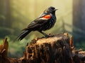 Red winged blackbird Made With Generative AI illustration