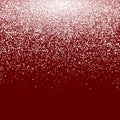 Red winter background. Falling snow. Flying snowflakes backdrop. Christmas holiday mood background. New Year snowfall vector Royalty Free Stock Photo
