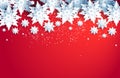 Red winter holiday realistic snowflakes Royalty Free Stock Photo