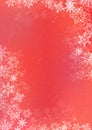 Red winter paper background with snowflake border Royalty Free Stock Photo