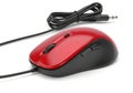 Red wired computer mouse Royalty Free Stock Photo