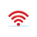 Red Wireless Network Icon Sign on White Background Royalty Free Stock Photo