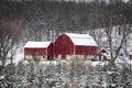 Red Wisconsin Barn, Farm, Winter