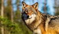 red wolf - Canis rufus - a canine native to the southeastern United States. Its size is intermediate between the coyote C. latrans