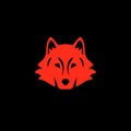 Red Wolf icon. Vector illustration