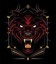 Red wolf logo, the wolves illustration