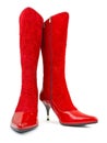 Red woman boots Royalty Free Stock Photo