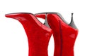 Red woman boots Royalty Free Stock Photo