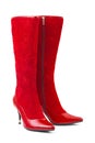 Red woman boots Royalty Free Stock Photo