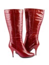 Red woman boots Royalty Free Stock Photo