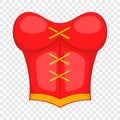 Red woman corset icon, cartoon style Royalty Free Stock Photo