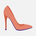 Red woman shoe icon, flat style Royalty Free Stock Photo