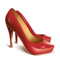 Red woman shoes Royalty Free Stock Photo