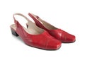 Red womanish shoes Royalty Free Stock Photo