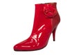 Red women ankle boot Royalty Free Stock Photo