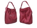 Red women bag front and back 3d rendering on white background no shadow Royalty Free Stock Photo