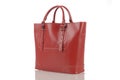 Red women handbag isolated on white background Royalty Free Stock Photo