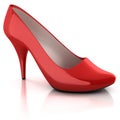 Red women shoe isolated Royalty Free Stock Photo