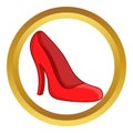 Red women shoes vector icon Royalty Free Stock Photo