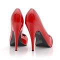 Red women stiletto high heel shoes isolated on white background Royalty Free Stock Photo