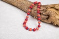 Red Wood Bead Necklace #1 Royalty Free Stock Photo