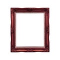 Red wood frame on white background. Royalty Free Stock Photo