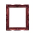 Red wood frame on white background. Royalty Free Stock Photo