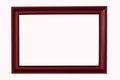 Red wood frame isolated on white background. clipping path Royalty Free Stock Photo