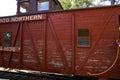 Red wood railraod caboose Royalty Free Stock Photo