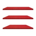 3 Red Wood Shelves Table isolated