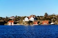 Red wooden cabins Royalty Free Stock Photo