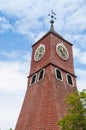 Red wooden church tower Oregrund Sweden