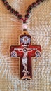 Red wooden cross Royalty Free Stock Photo