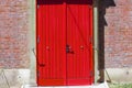 Red wooden door Royalty Free Stock Photo