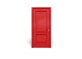 Red wooden door isolated on white background Royalty Free Stock Photo