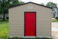 red wooden door modern front inside color house Royalty Free Stock Photo