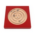 Red Wooden Education Labyrinth Maze Toy Game for Children Memory Advance Learning. 3d Rendering