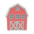 Red wooden farm barn