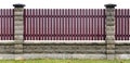 Red wooden fence isolated fragment Royalty Free Stock Photo