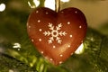 Red Wooden Heart Shaped Christmas Tree Decoration Royalty Free Stock Photo