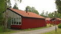 Red wooden holiday houses. Denmark