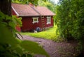 Red wooden house in Finland Royalty Free Stock Photo