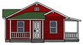 Red wooden house