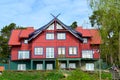 The red wooden house in Nida, Lithuania Royalty Free Stock Photo