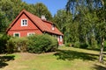 Red wooden house in Sweden Royalty Free Stock Photo