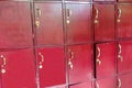 Red wooden locker