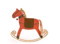 Red wooden Rockin' Horse Royalty Free Stock Photo