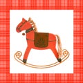 Red wooden Rockin' Horse Royalty Free Stock Photo